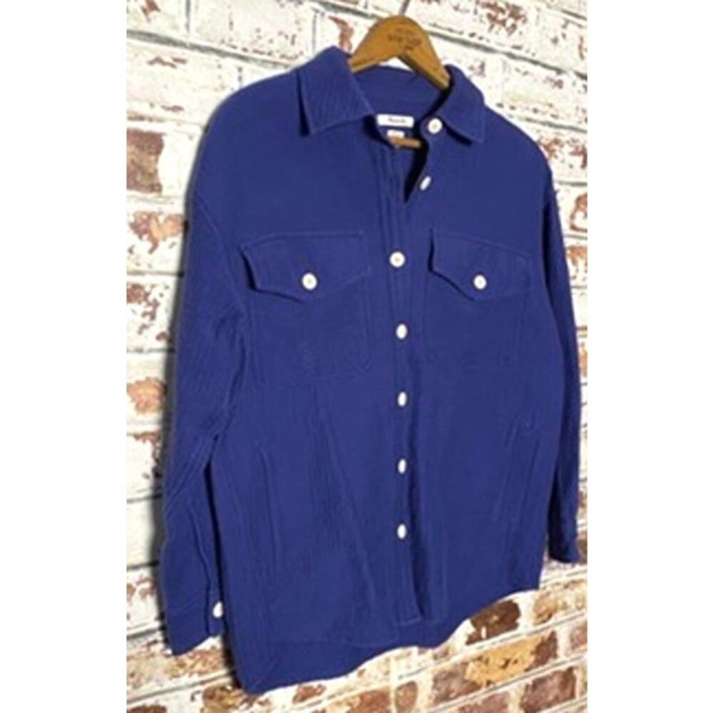 Madewell Superoversized Shirt Cotton Gauzy Collared Button Down Shacket - Picture 7 of 13